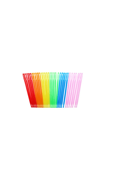 Loolipo Set of 32 colored plastic needles, 7 cm