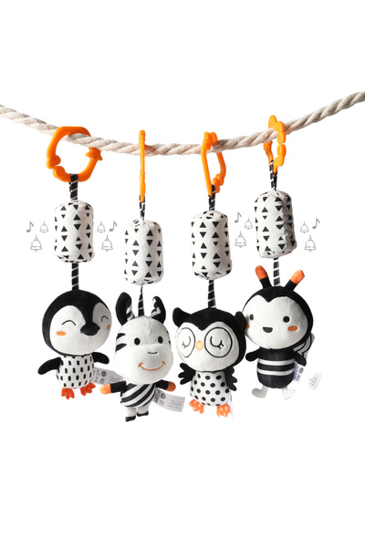 TUMAMA KIDS Комплект от 4 плюшени играчки Tumama Fruit със закачалка за бебета