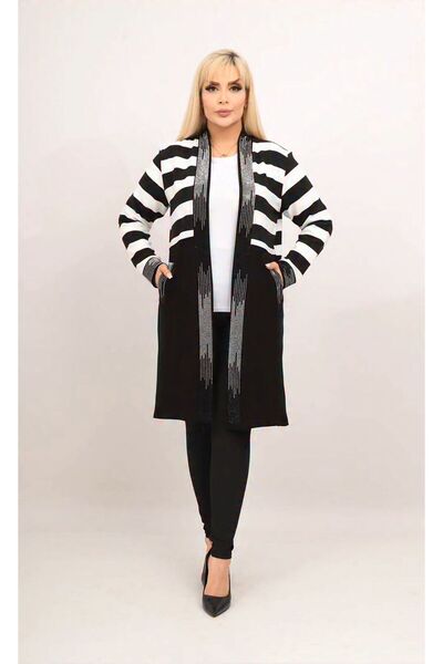 moda myflow ÇİZGİ DETAY TAŞLI CEKET