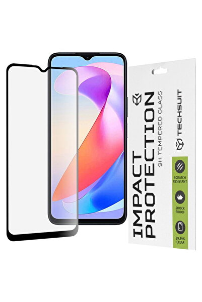 Techsuit 111D Husă completă / Sticlă complet lipită pentru Honor X6a - Negru