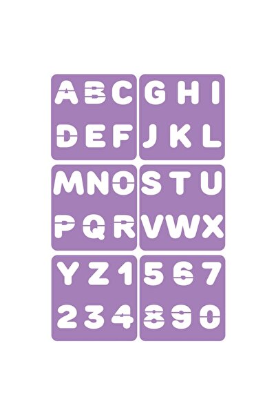 Loolipo Set de 6 șabloane cu litere și cifre, 14 x 14 cm