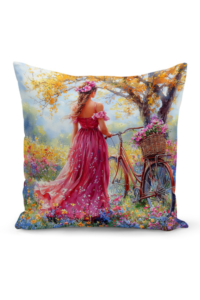 Bertille Home Ανοιξιάτικη Σειρά Κάλυμμα Μαξιλαριού Διπλής Όψης με Ψηφιακή Εκτ...