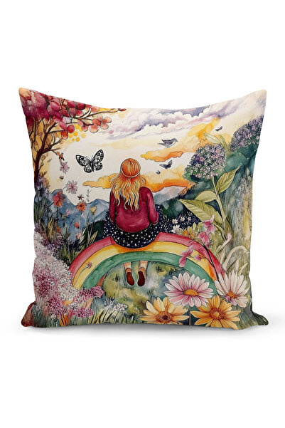 Bertille Home Husă de pernă cu imprimare digitală pe două fețe, seria Spring ...