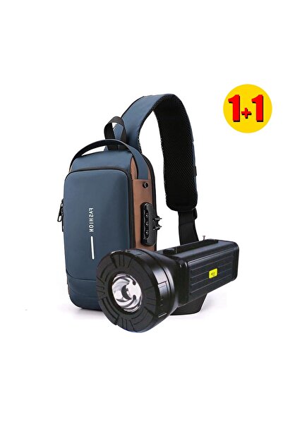 Zen Store 2 PC-BLUE Anti-Theft Sling Bag & WUF W19 Bluetooth Speaker