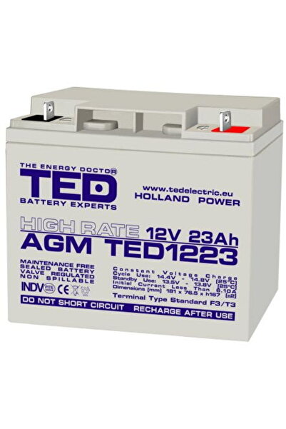 TED Electric AGM VRLA 12V 23A de mare viteză