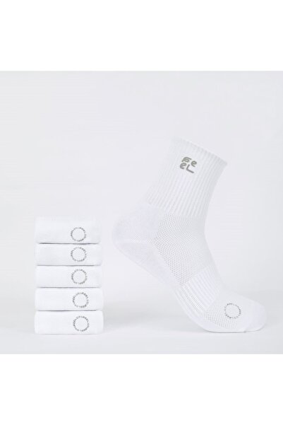 FEEL Men's Quarter Socks - 5 Pieces - White