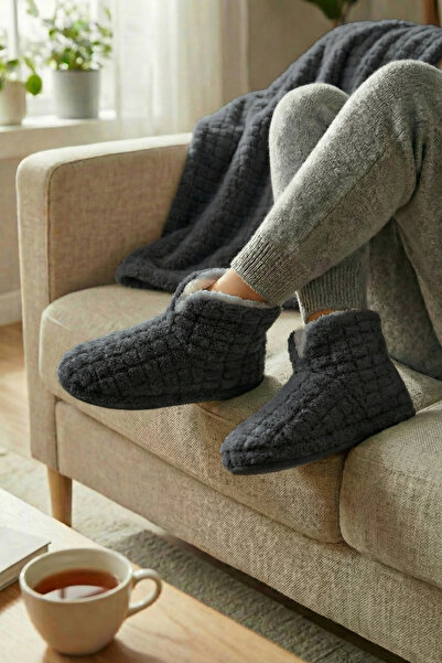 Sevim Thick Non-Slip Sole Furry Home Boots - Soft, Plush Inner Lining, Winter...