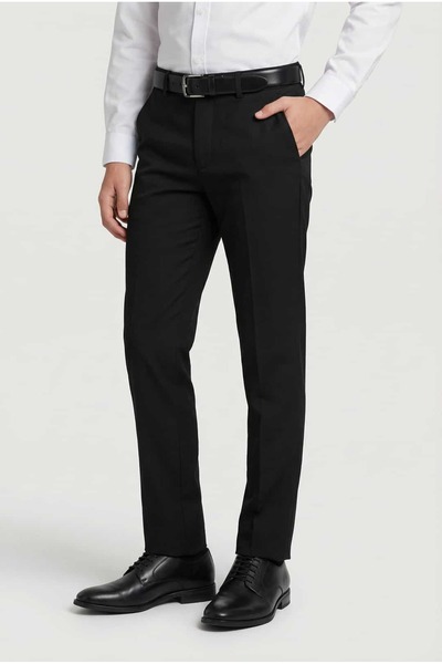 SIRRI Boy's Black Classic Fabric Trousers (2-16 Years)