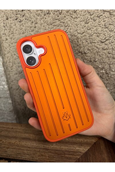 daystar غطاء هاتف برتقالي مخطط مميز متوافق مع آيفون 17