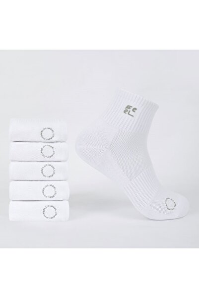 FEEL Men's Medium Socks - 5 Pcs - White