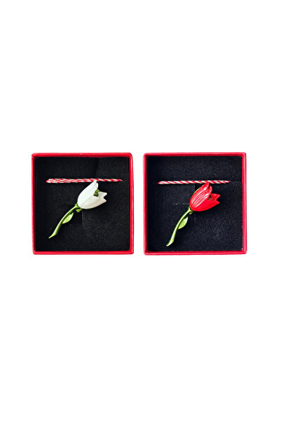 Abundo Set of 2 tulip brooches
