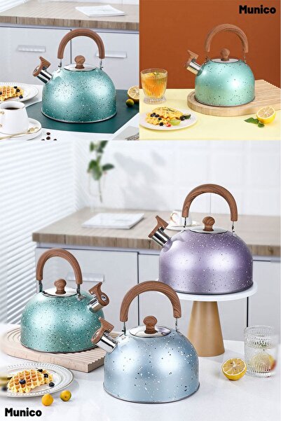 Munico Modern Tasarımlı Granit Görünümlü Demlik Dayanıklı Malzemeli Ergonomik...