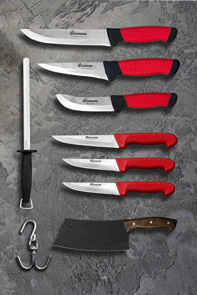 Sürmene Bıçakçı Hacı Ahmet Sürmene Kaydırmaz Sap Profesyonel Eller Kasap Kurb...