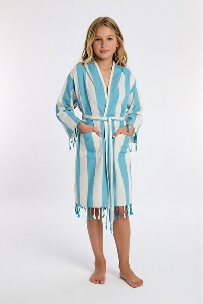 Mulberry Children's Striped Peshtamal Bathrobe 100% Cotton Unisex
