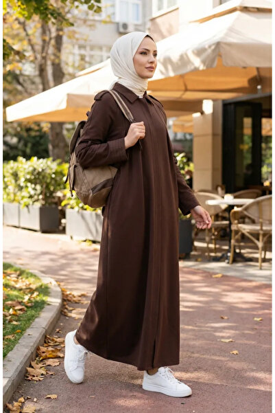 sefamerve Two-Thread Zippered Sports Robe 71170-06 Brown