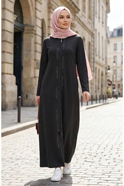 sefamerve Zippered Stoned Ferace 71179-04 Black