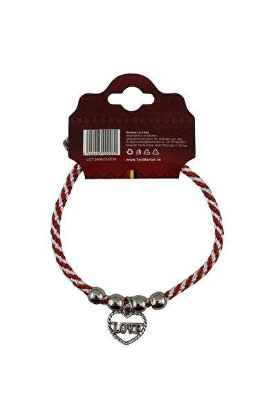 Flippy Bracelet with 4 Beads, Heart with Love Text Model