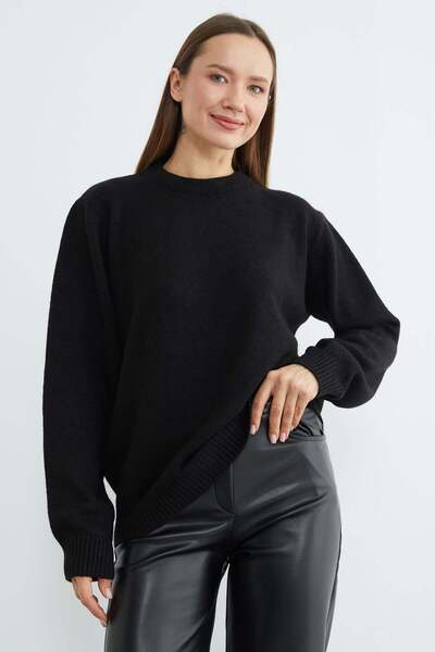 Fulla Moda سترة تريكو كاجوال بياقة دائرية أساسية