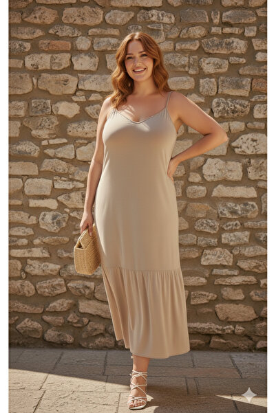 CNG MODA Plus Size Skirt Ruffle Modal Dress