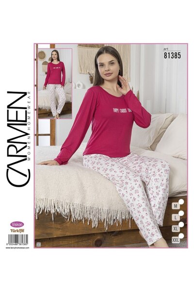 Carmen Set de pijamale pentru femei din țesătură de viscoză Ring