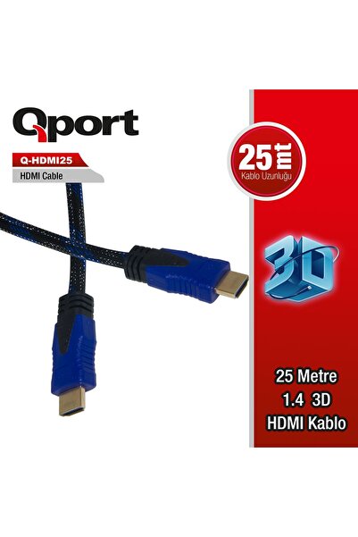 Universal كابل QPORT Q-HDMI25 HDMI بطول 25 متر الإصدار 1.4 ذهبي الطرف ثلاثي ا...
