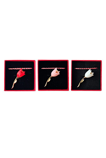 Abundo Set of 3 tulip brooches