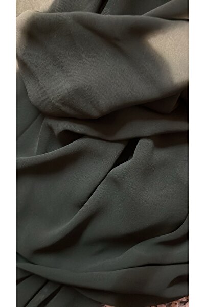 feminen Chiffon Fabric Dark Khaki Green Color