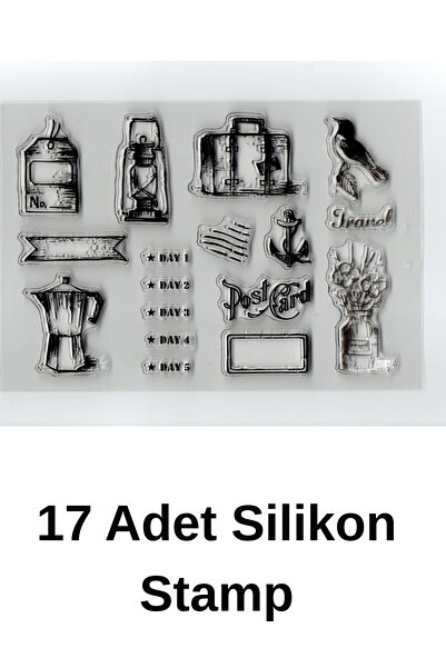 Kolbi Craft Vintage Travel Silicone Stamp Stamp Set Scrapbook Bullet Journal ...