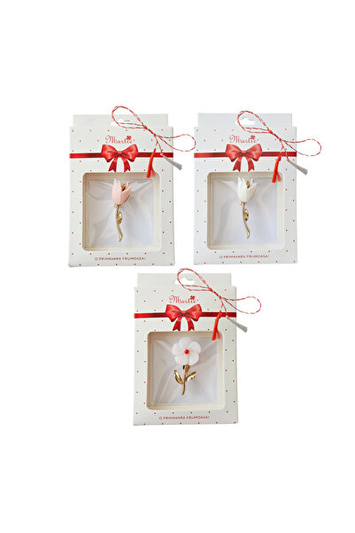 Abundo Set of 3 martisor brooches Flowers
