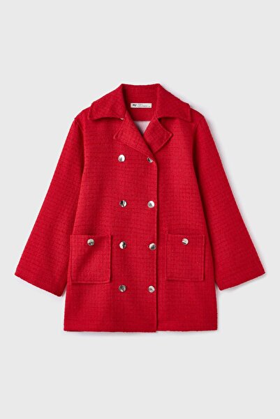 Merve Gültekin Double-breasted Tweed Jacket Red