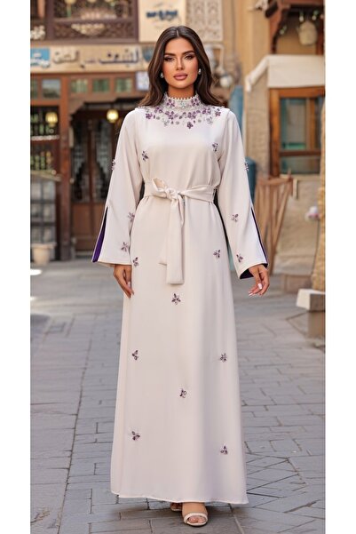 Tsador Off-white embroidered jalabiya