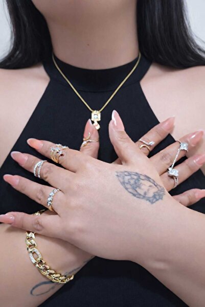 Luxury Femmes Trend Altın Kaplama Kadın Yüzük I Lüks Görünüm I Kararma Yapmaz