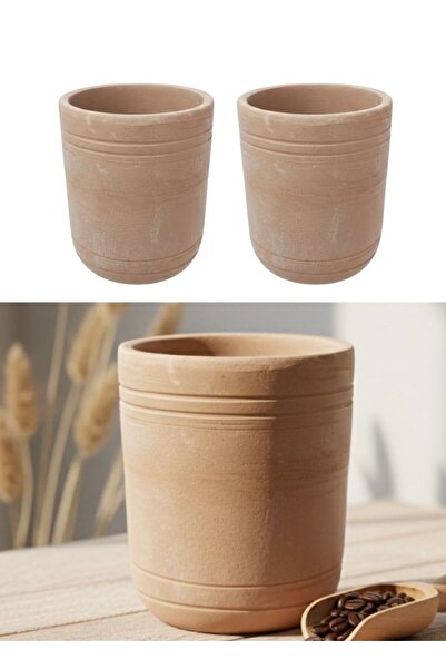 Premium طقم أكواب من الطين الطبيعي مكون من قطعتين، أكواب شاي وقهوة فخارية