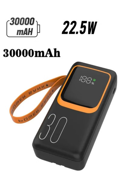 Micro Speed بنك طاقة بسعة بطارية كبيرة 30000 مللي أمبير، مزود بمنافذ إدخال وإ...