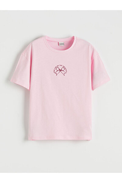 LC Waikiki RMZ GİYİM FARKIYA تي شيرت بناتي مطبوع بياقة روبا