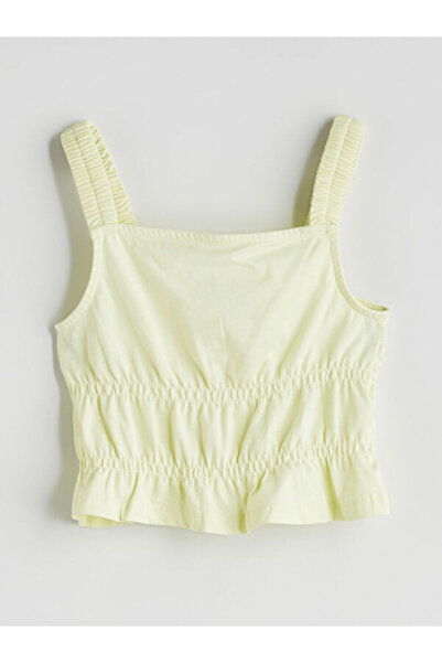 LC Waikiki Sparkling Choices Square Roba Collar Girls' Crop Blouse from Shini...