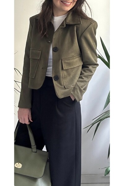 LaSorella Butik KADIN HAKİ KAŞE CEKET