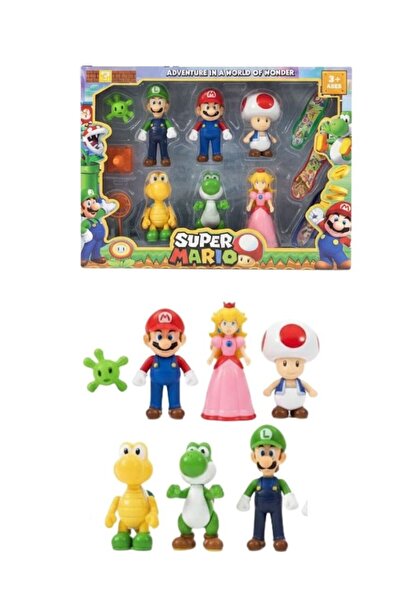 Premium مجموعة شخصيات سوبر ماريو: ماريو، لويجي، بيتش، يوشي، تود