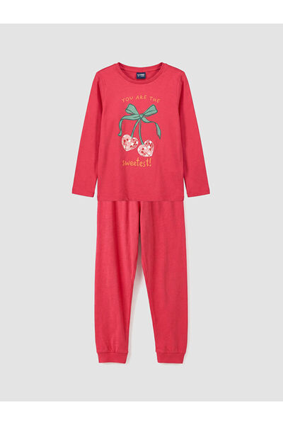 LC Waikiki طقم بيجامة بناتي مطبوع عليه طوق روبا من UZG STORE للأطفال من ستايل...