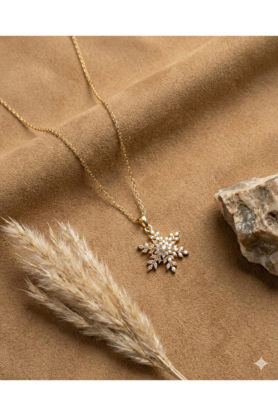 yucelique Premium Zircon Stone Detailed Snowflake Design Rotating in the Cent...