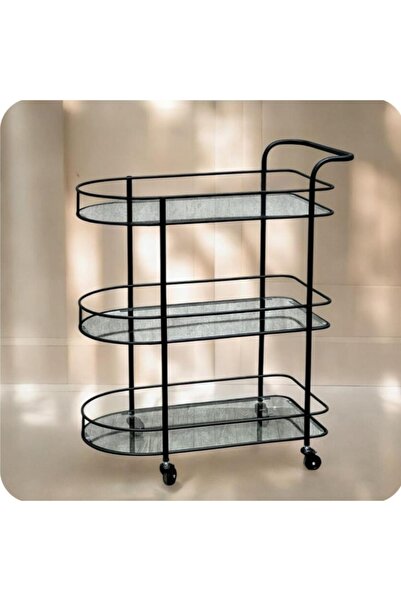 DEC39 A professional serving cart with a sophisticated, modern touch.