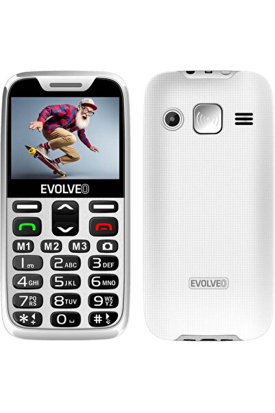 EVOLVEO EasyPhone XR, mobile phone for seniors with charging stand, White
