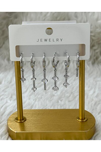 BY YASİN TOPÇU ✨   Zircon Stone Dangle Hoop Earring Set ✨