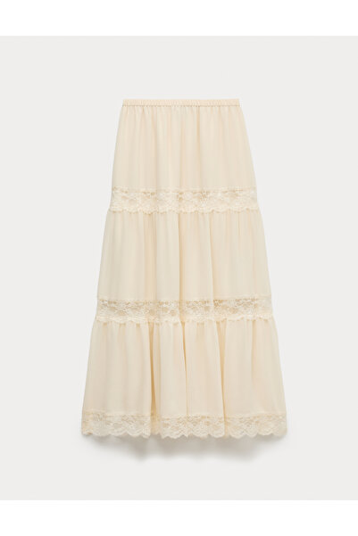 Marks & Spencer Dantel Detaylı Büzgülü Etek