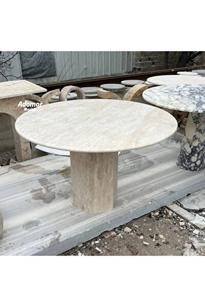 adomarmarblehandmadeandluxury Traverten yemek Masası