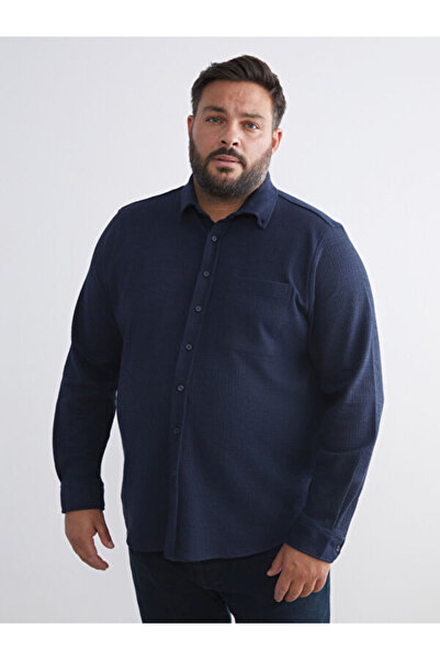 LC Waikiki Plus Size Textured Men's Shirt