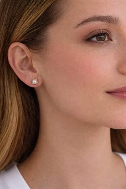 BY YASİN TOPÇU 🤍 ✨   Minimal Pearl Stone Gold Color Mini Earrings