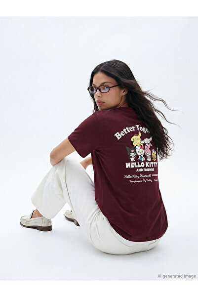 LC Waikiki Γυναικείο μπλουζάκι Özmarka New Season με λαιμόκοψη Crew και στάμπ...