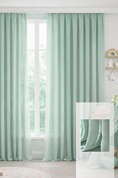 perlife Tül Perde Çocuk Odası – 1’e 3 Sık Pile, Sade Şık ve Soft Tasarım