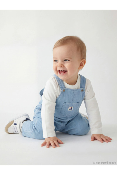 LC Waikiki LCW baby Erkek Bebek Jean Salopet ve Tişört